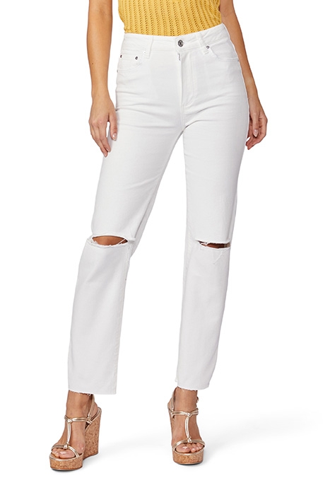 STELLA STRAIGHT W RAW HEM BARE WHITE DESTRUCTED 1