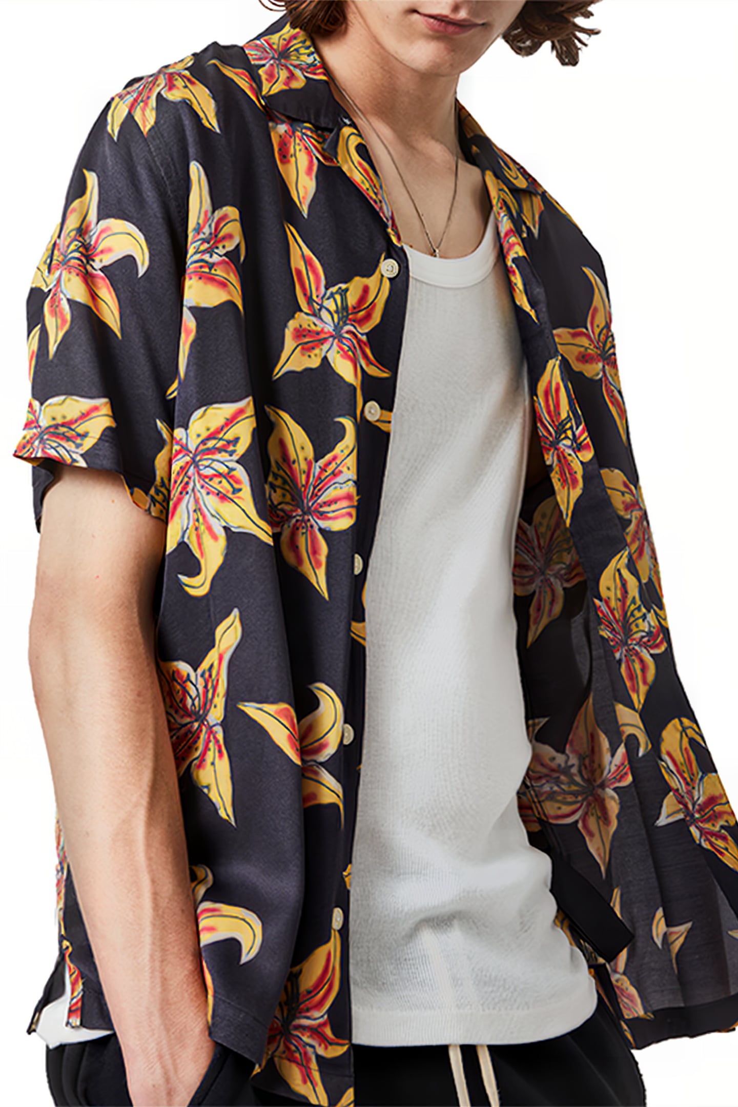 HIBISCUS SS SHIRT JET BLACK 4