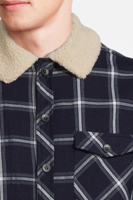 SHERPA LINED SHIRT JACKET NAVY/WHT 5