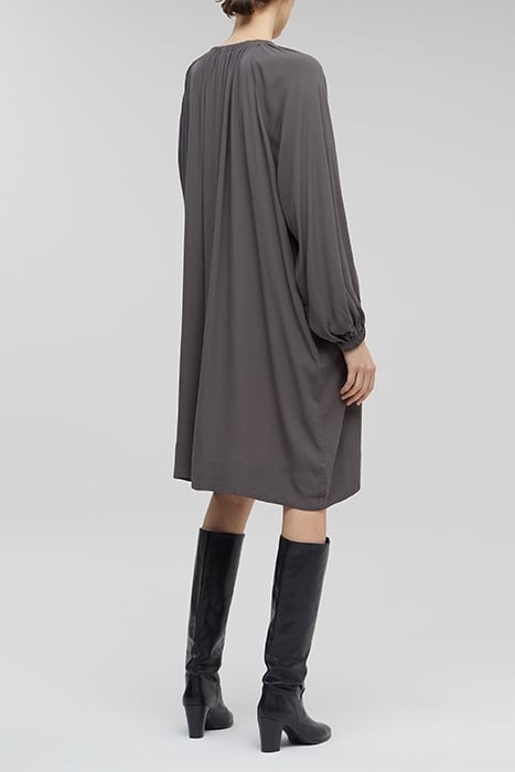 WOMEN GATHERED DRESS DARK NICKEL 2