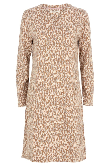 BEA JERSEY DRESS BROWN MULTI 1