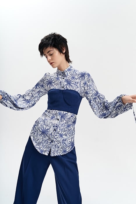 VOLUMINOUS-SLEEVE BLOUSE MONKEY PRINT 3