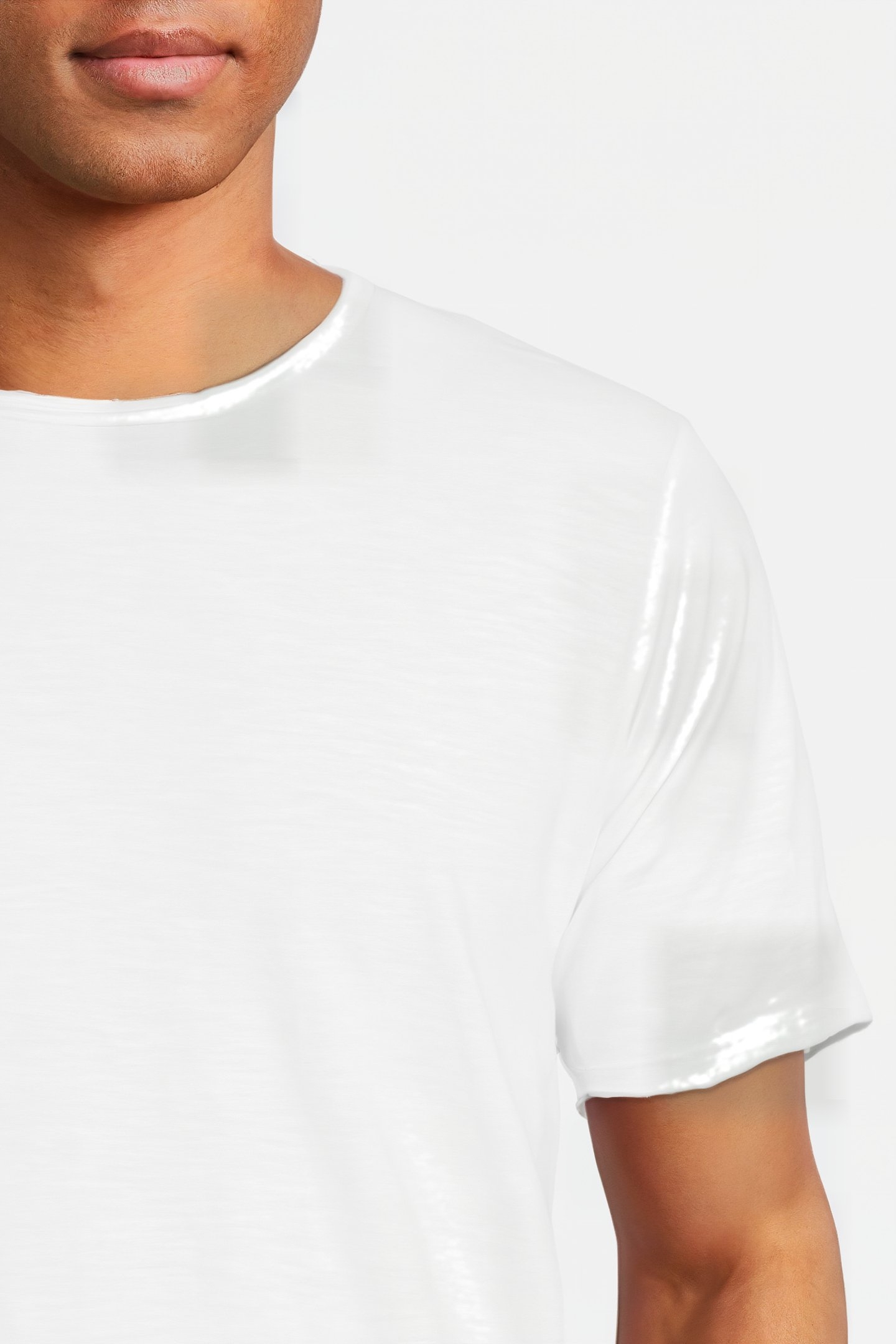 BASIC ROUND NECK TEE SLUB JERSEY WHITE 5