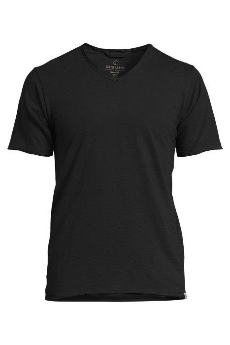 BASIC V-NECK TEE SLUB JERSEY BLACK 1