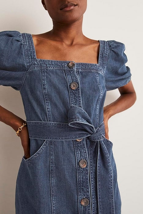 SQUARE NECK DENIM DRESS DDN 4