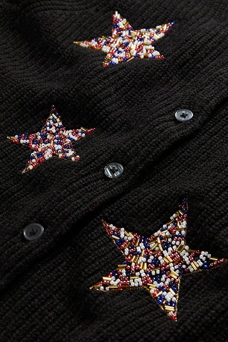 EMBELLISHED RIBBED CARDIGAN BLK 5