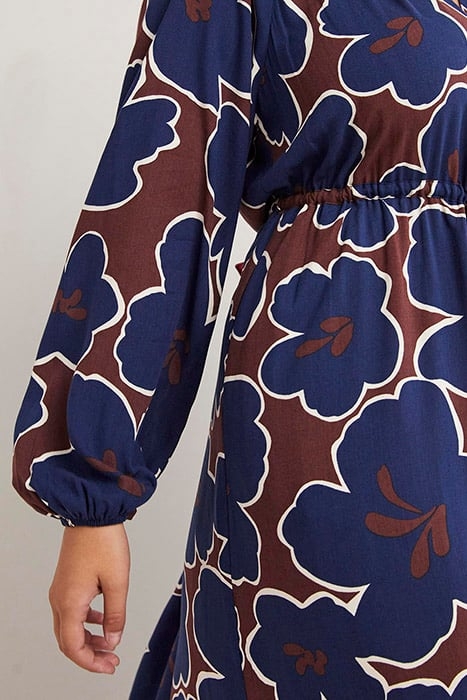 TIE WAIST DETAIL MIDI DRESS NVY 4