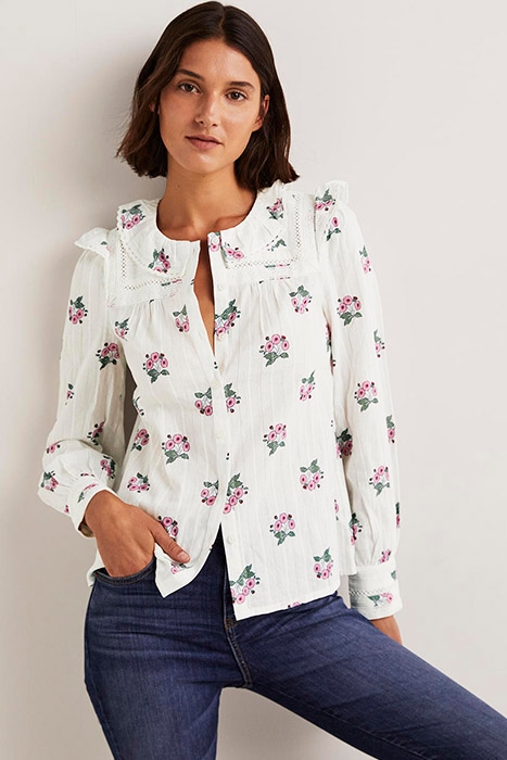 CROCHET TRIM BLOUSE IVO 1