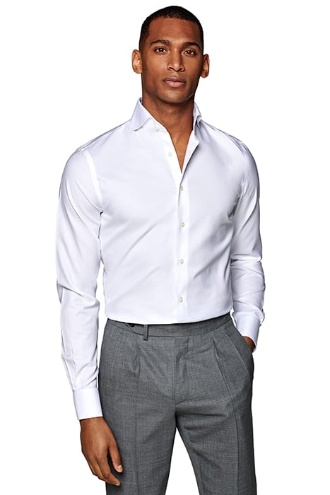 WHITE PINPOINT OXFORD EXTRA SLIM FIT SHIRT 1