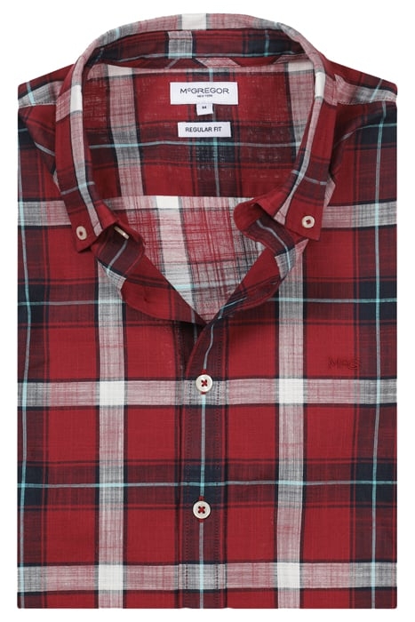 COTTON CHECK SHIRT L/S RF DARK RED 3