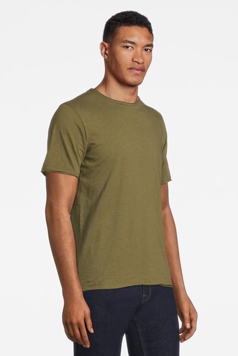 BASIC ROUND NECK TEE SLUB JERSEY ARMY GREEN 4