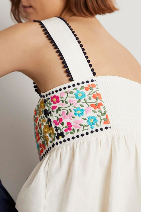 MARINA STRAPPY EMBROIDERED TOP MUL 4