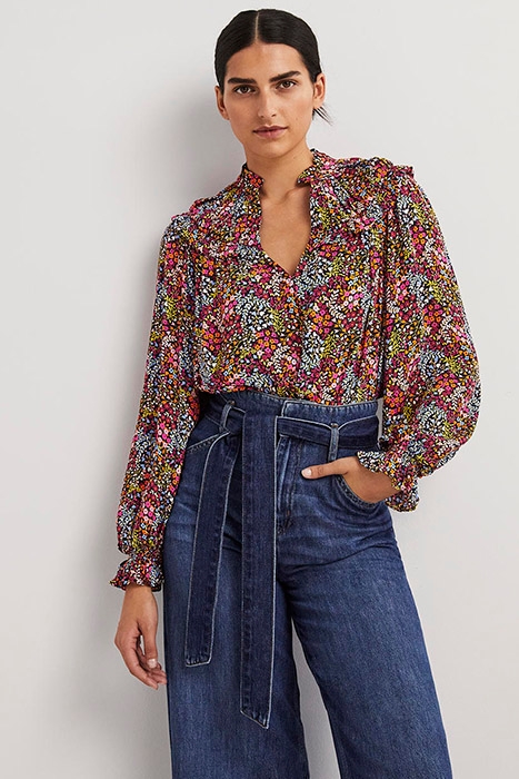 RUFFLE COLLAR STATEMENT TOP MLT 1