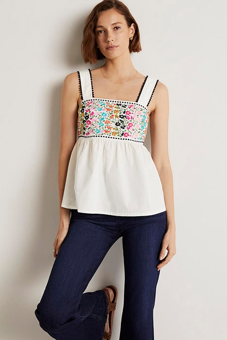 MARINA STRAPPY EMBROIDERED TOP MUL 1