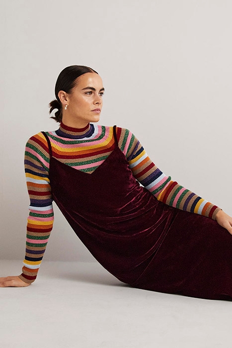 VELVET SLIP MIDI DRESS DPR 5