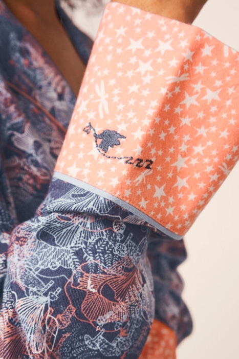 NINA WOVEN PJ SHIRT GREY PRINT 2