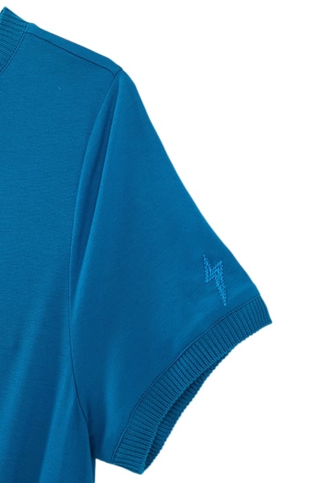 WOMEN’S BLUE CUPRO VISCOSE MIDI DRESS WITH BACK OPENING 4