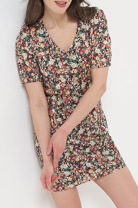 WATER PINK LONG DRESS + MULTICOLOURED FLORAL PRINT 5