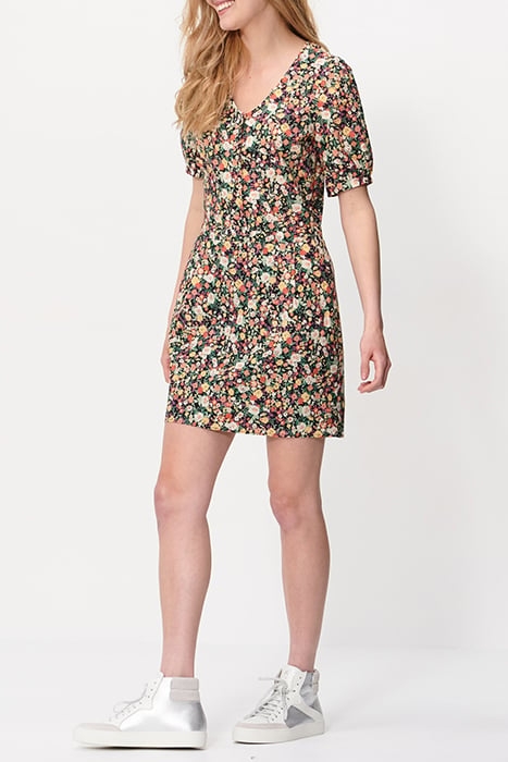 WATER PINK LONG DRESS + MULTICOLOURED FLORAL PRINT 3