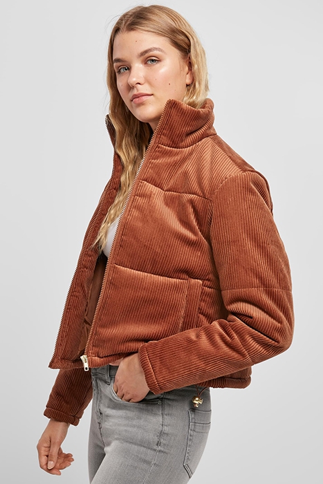 LADIES CORDUROY PUFFER JACKET TOFFEE 5