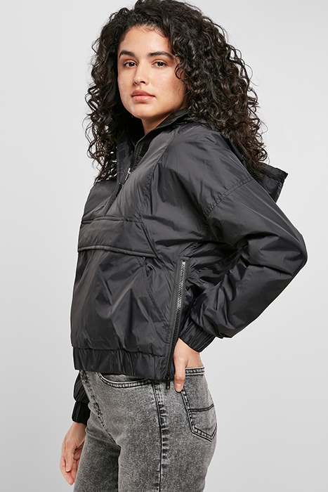 LADIES PANEL PADDED PULL OVER JACKET BLACK 6