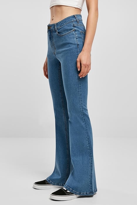 LADIES ORGANIC HIGH WAIST FLARED DENIM PANTS CLEARBLUE WASHE 6