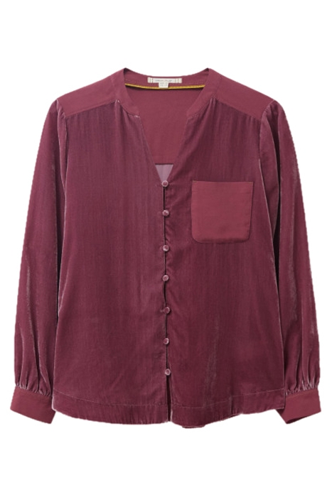 KATE VELVET SHIRT DUSTY PINK 1