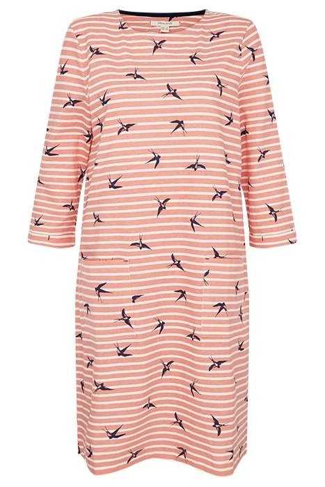 3/4 SLEEVE ALBIE DRESS CORAL MULTI 1