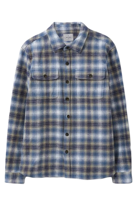 DARWEN CHECK OVERSHIRT MID BLUE 1