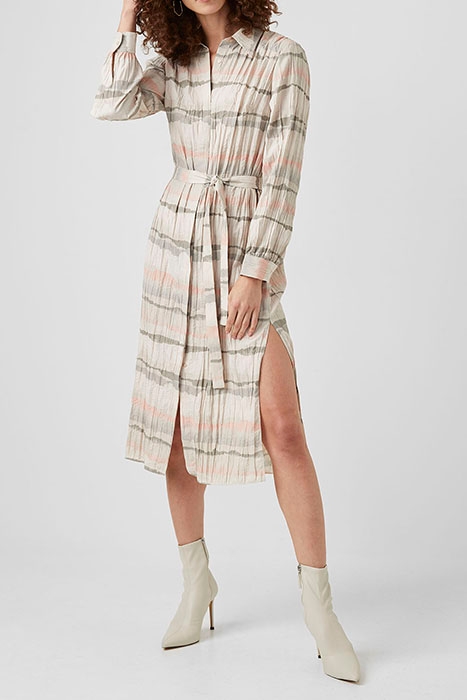 HOPE DRAPE LS TIE SHIRT DRESS DUSTY PINK 1