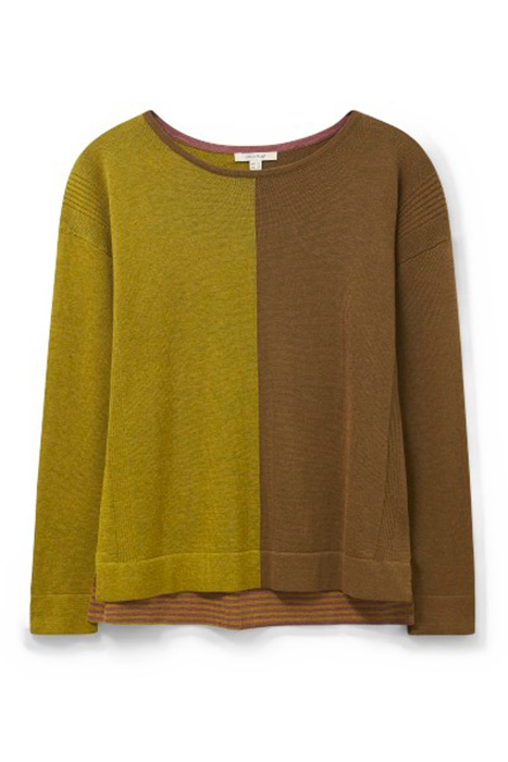 OLIVIA COL-BLOCK STRIPE JUMPER CHARTREUSE 1