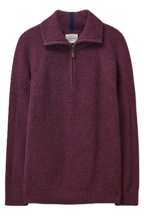MEAD ZIP NECK RIB JUMPER MID PLUM 1