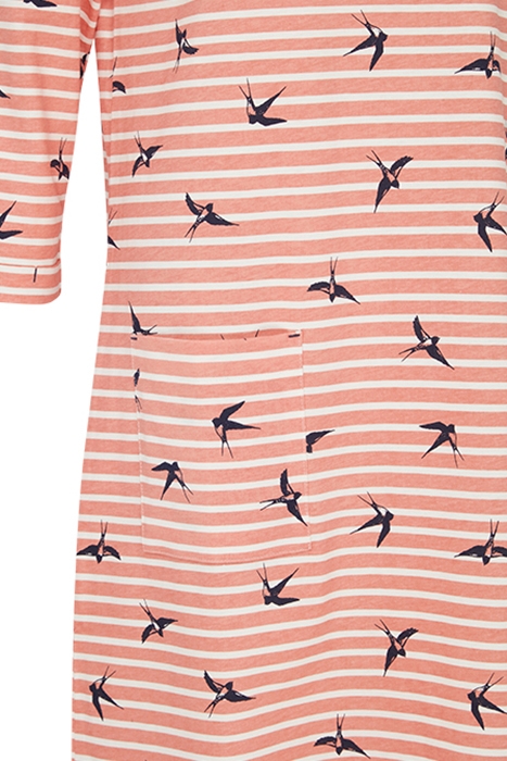 3/4 SLEEVE ALBIE DRESS CORAL MULTI 3