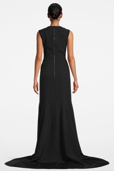 WOMEN‘S VELVET EVENING GOWN CHERRY/BLACK 2