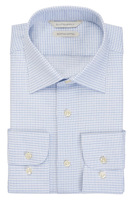 LIGHT BLUE CHECKED SLIM FIT SHIRT 2