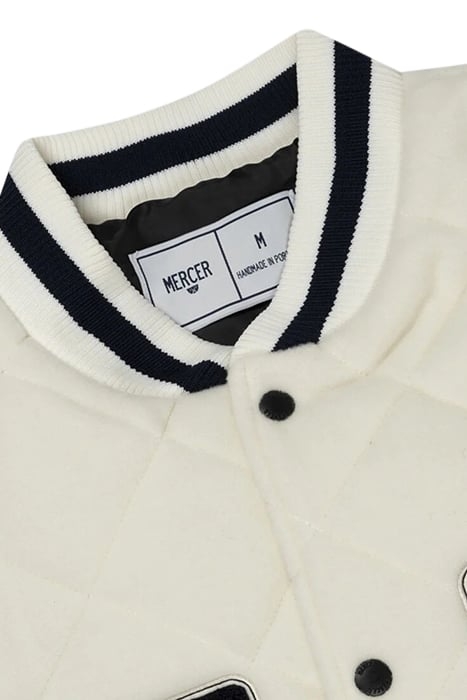 THE MERCER-QUILTED VARSITY WOOL - UNISEX CRÈME 5