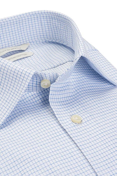 LIGHT BLUE CHECKED SLIM FIT SHIRT 3