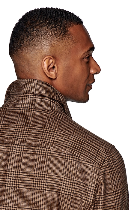 MID BROWN CHECKED WILLIAM SHIRT-JACKET 5