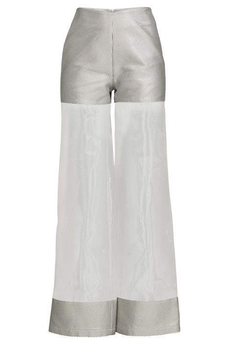 WOMEN‘S TRANSPARENT FABRIC TROUSERS SILVER GRAY/WHITE 6