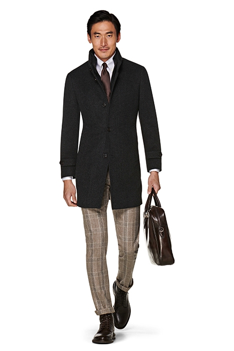 DARK GREY PADDED OVERCOAT 1