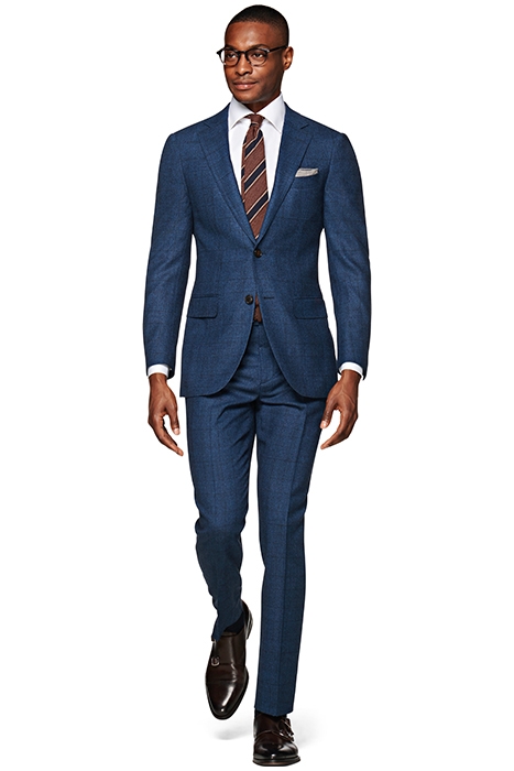 MID BLUE CHECKED SIENNA SUIT 4