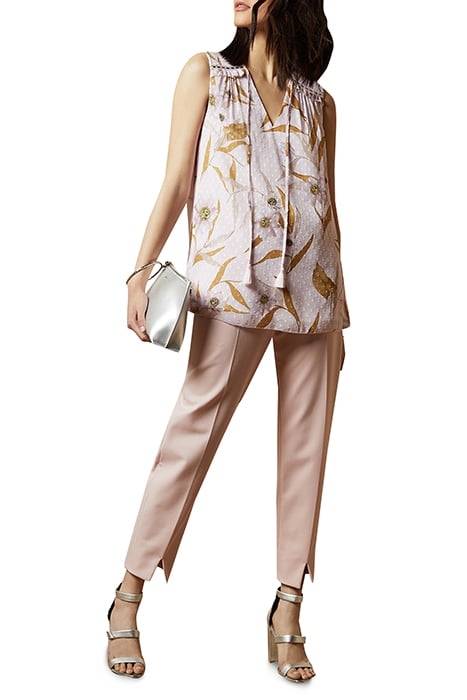 JIYLENA CABANA SMOCKED SLEEVELESS TOP LT-PINK 3