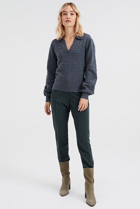 LADIES FINELY KNITTED SWEATER WITH OPENWORK STRUCTURE GREY 3