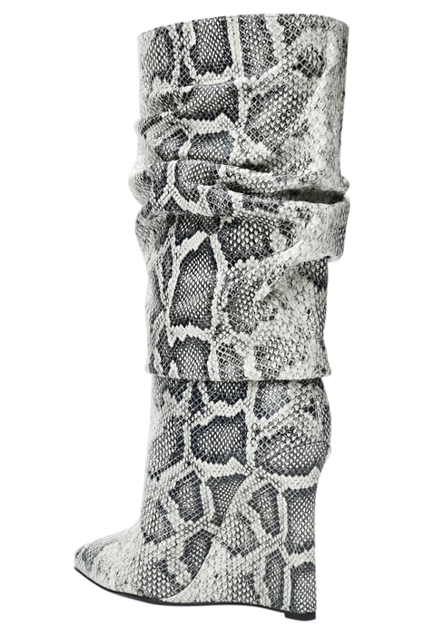 PYTHON-EMBOSSED WEDGE BOOTS WHITE SNAKE 4