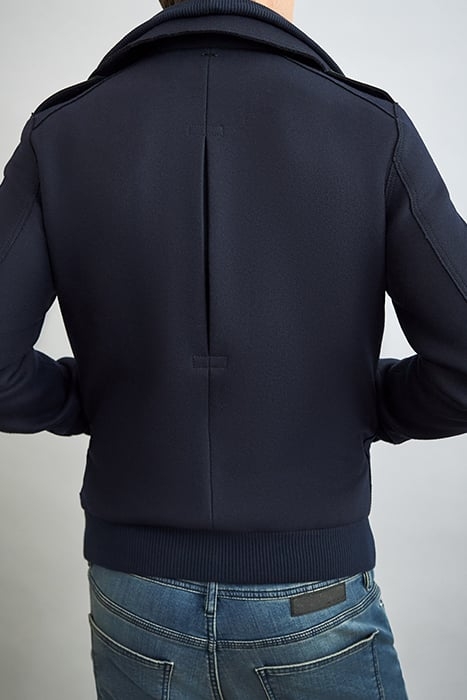 NAVY BLUE RECYCLED WOOL COAT 2