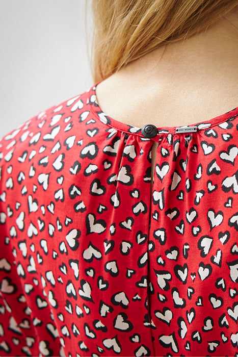 HEART PRINT MIDI DRESS WITH LACE 6