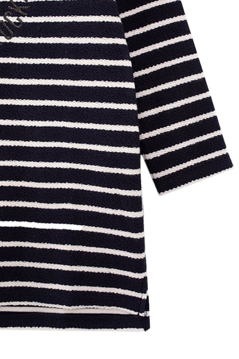 GIRLS’ NAVY STRIPED, EMBROIDERED SAILOR DRESS OFF-WHITE 4