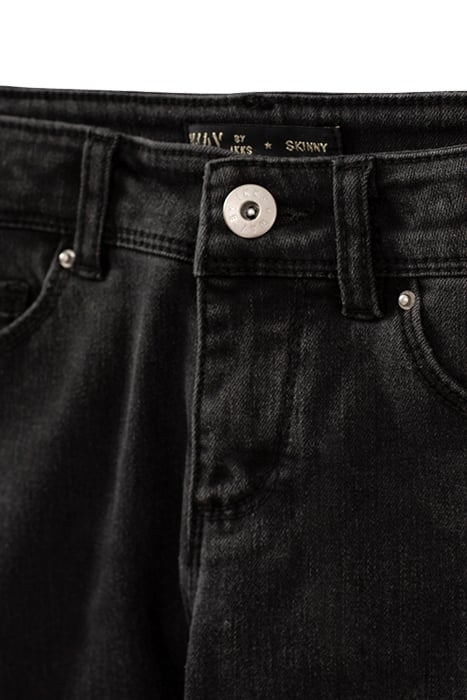 GIRLS’ USED BLACK SKINNY JEANS WITH PRETTY BANDS BLACK USED 4