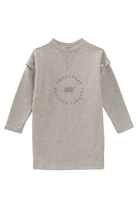 GIRLS’ GREY SWEATSHIRT DRESS + DETACHABLE SLEEVES GREY 1