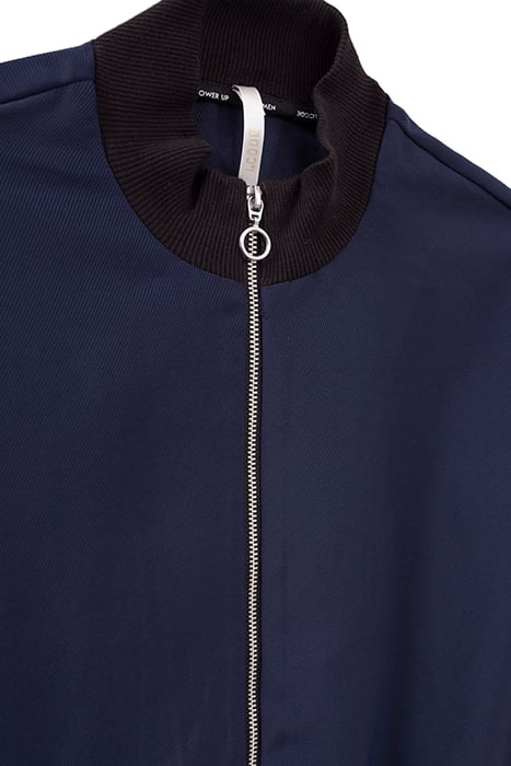 NAVY BLUE RIBBED ZIPPED DRESS 6